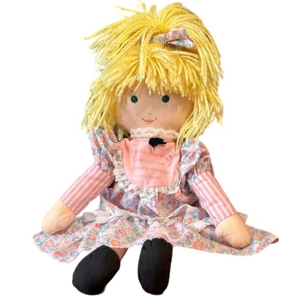 Mattel Other - HOLLY HOBBIE Fancy Treat Rag Doll 1st Edition Plush Vtg Floral Mattel 1990 RARE
